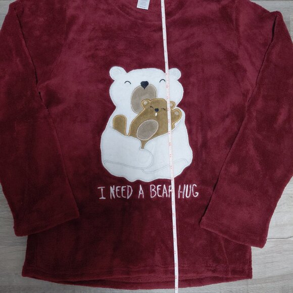 Sherpa Adult Medium Full Burgundy Pullover - Picture 5 of 7